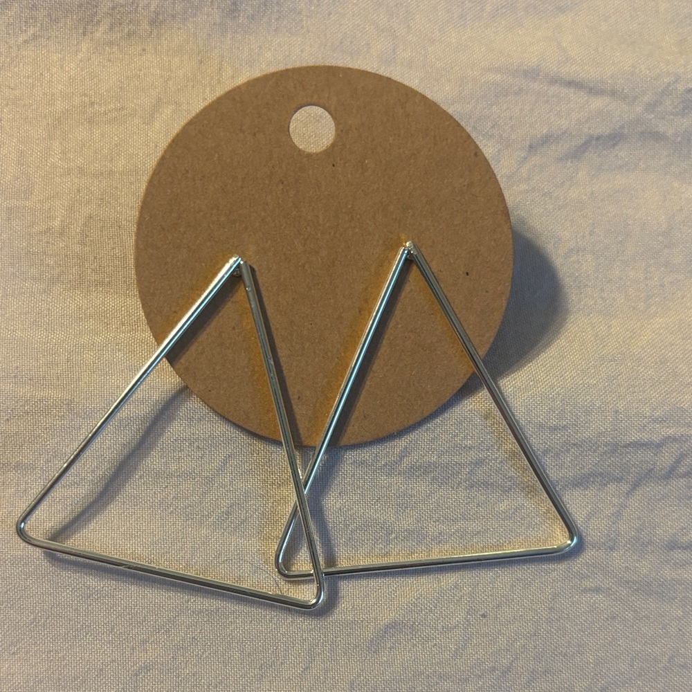 Silver Triangle Wire Earrings